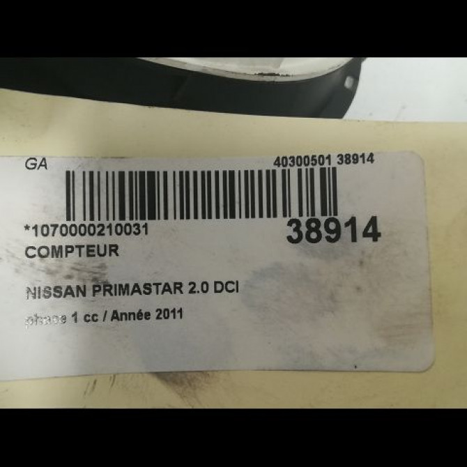 Compteur occasion NISSAN PRIMASTAR phase 1 08-2006->... 2.0 DCI 115ch 2481000QBF 3