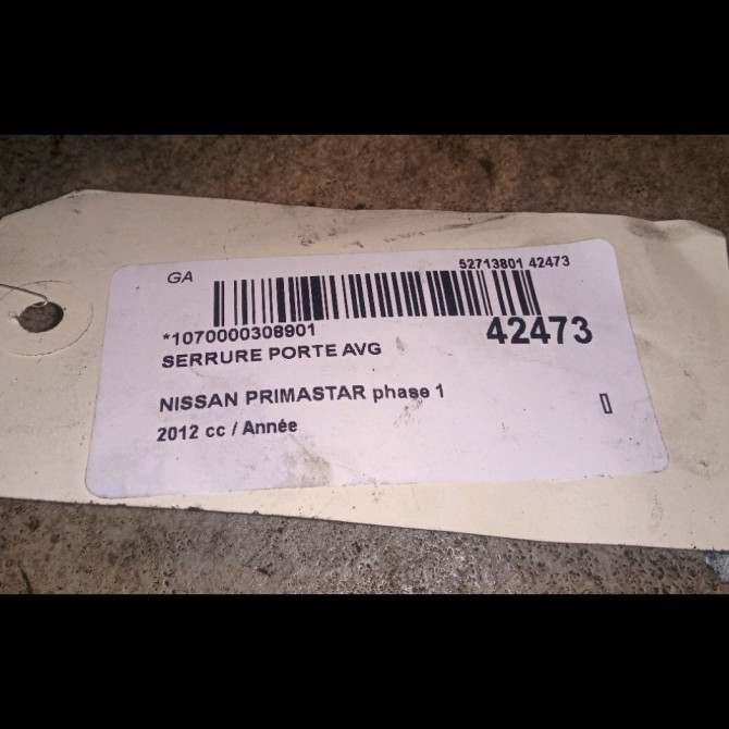 Serrure porte avg occasion NISSAN PRIMASTAR phase 1 08-2006->... 8050300QAE 4