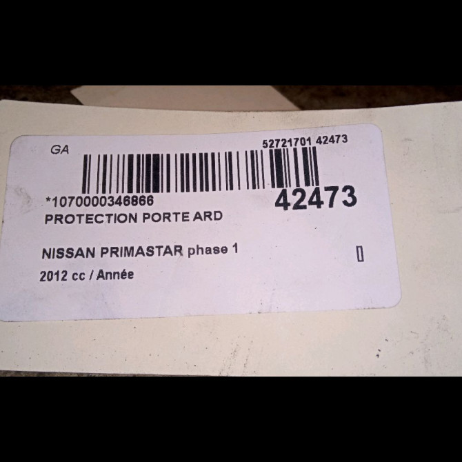 Protection porte ard occasion NISSAN PRIMASTAR phase 1 08-2006->... 3