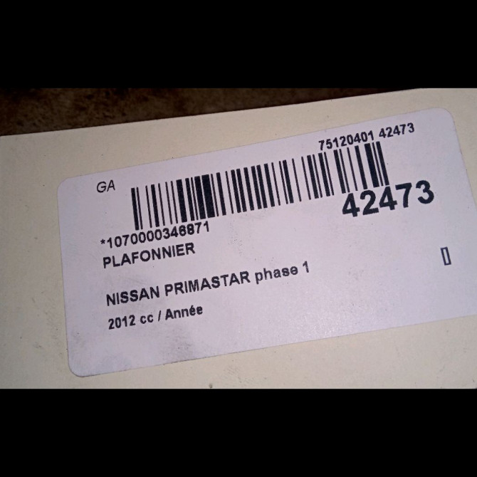 Plafonnier occasion NISSAN PRIMASTAR phase 1 08-2006->... 2641000Q0A 3