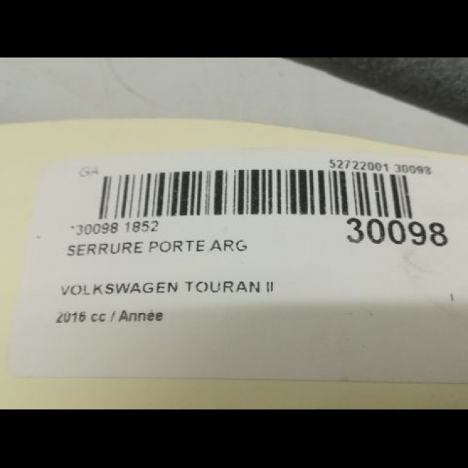Serrure porte arg occasion VOLKSWAGEN TOURAN III Phase 1 06-2015->... 5TA839015E 4