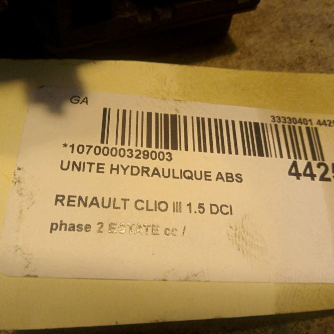 Unité hydraulique ABS occasion RENAULT CLIO III phase 2 ESTATE 03-2009->12-2014 1.5 DCI 85ch 8201135410 6