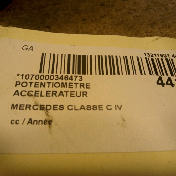 Potentiometre accelerateur occasion MERCEDES CLASSE C IV 4
