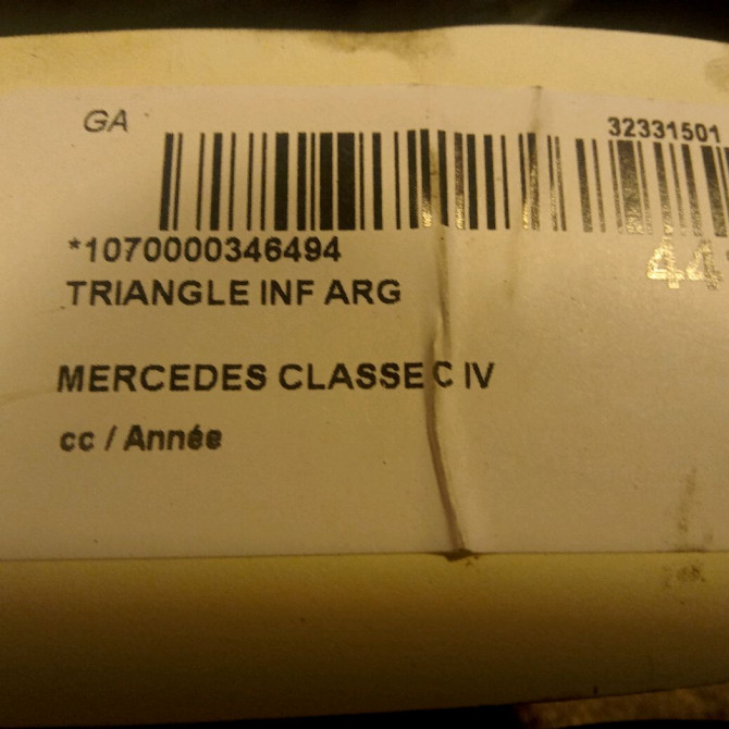 Triangle inf arg occasion MERCEDES CLASSE C IV 3