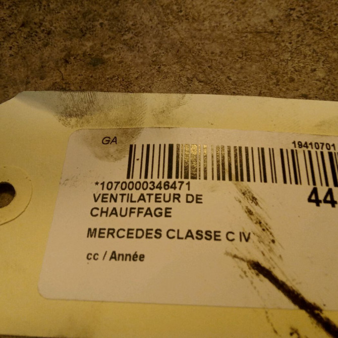 Ventilateur de chauffage occasion MERCEDES CLASSE C IV 999062003 5