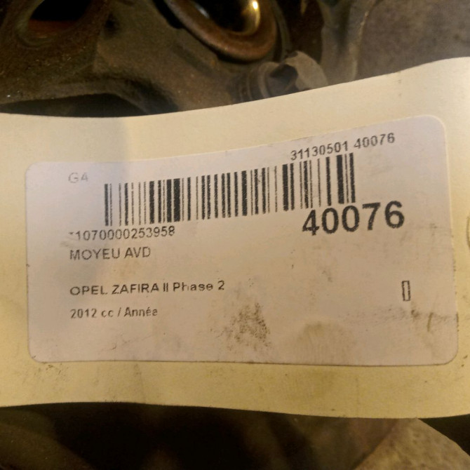 Moyeu avd occasion OPEL ZAFIRA II Phase 2 01-2008->12-2014 93178652 3