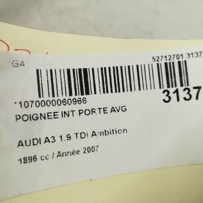 Poignee int porte avg occasion AUDI A3 II Phase 2 06-2008->07-2012 8P4837019E7A2 4