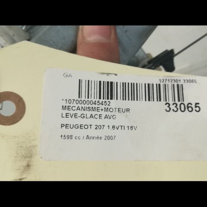 Mecanisme+moteur leve-glace avg occasion PEUGEOT 207 Phase 1 04-2006->06-2013 1.6 VTI 16v 120ch 9221FT 4