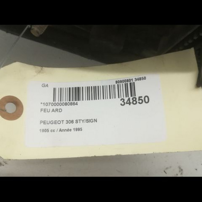 Feu arrière droit occasion PEUGEOT 306 Phase 1 09-1994->03-1997 1.9 TD 635195 3