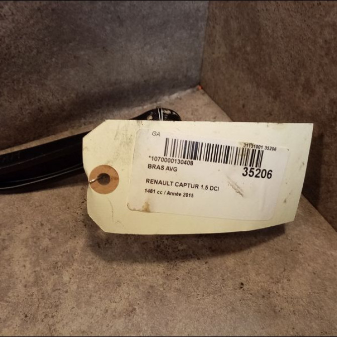Bras avg occasion RENAULT CAPTUR Phase 1 02-2013->... 1.5 DCI 90ch 2