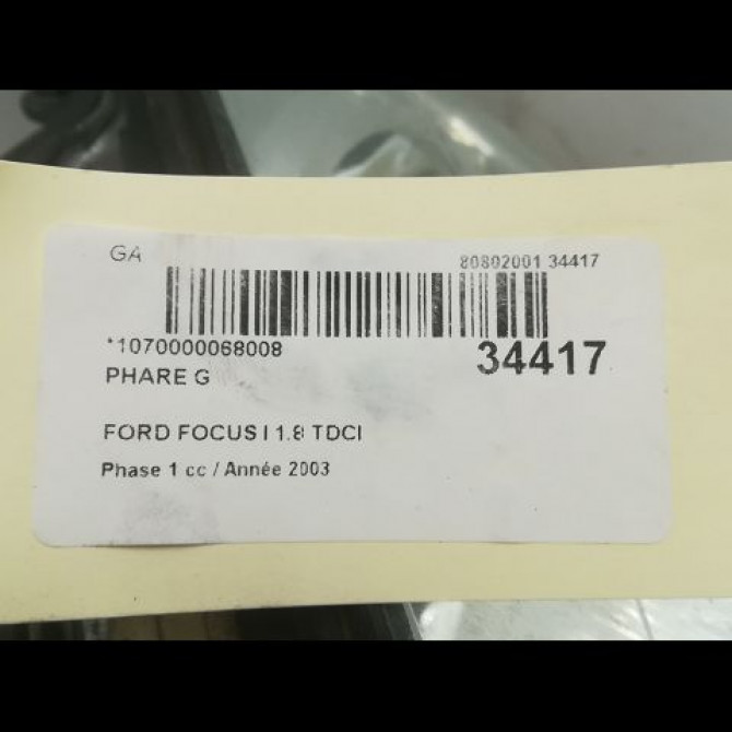 Phare gauche occasion FORD FOCUS I Phase 1 10-1998->09-2004 1.8 TDCI 100ch 1343657 3