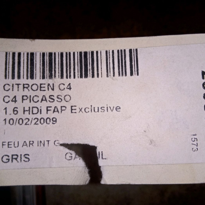 Feu arrière interieur gauche occasion CITROEN C4 PICASSO I Phase 1 01-2007->10-2013 1.6 e-HDI 8v 110ch 00006350LR 3