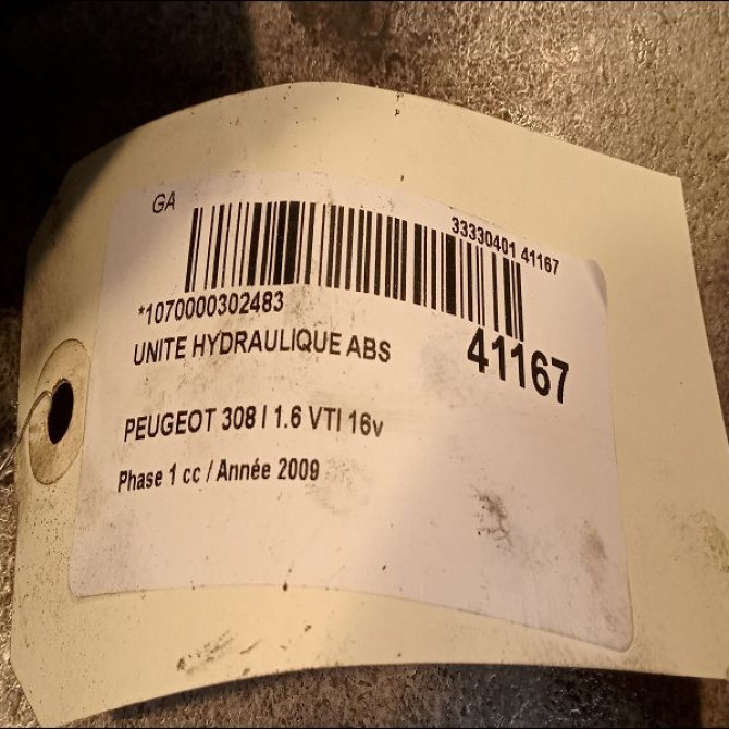 Unité hydraulique ABS occasion PEUGEOT 308 I Phase 1 09-2007->03-2011 1.6 VTI 16v 120ch 4