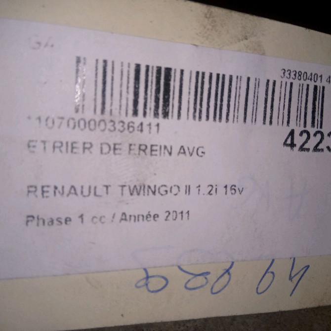 Etrier de frein avant gauche occasion RENAULT TWINGO II Phase 1 06-2007->11-2011 1.2i 16v 75ch 3