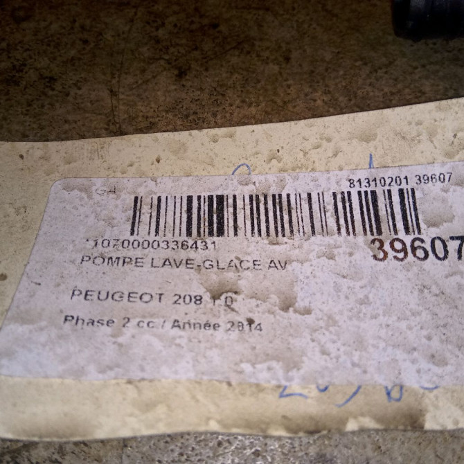 Pompe lave-glace avant occasion PEUGEOT 208 Phase 2 04-2015->... 1.0 PURETECH 68ch 4