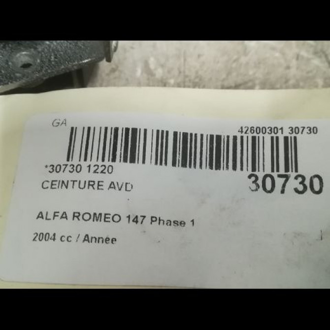 Ceinture avant droite occasion ALFA ROMEO 147 Phase 1 09-2000->09-2004 156050263 5
