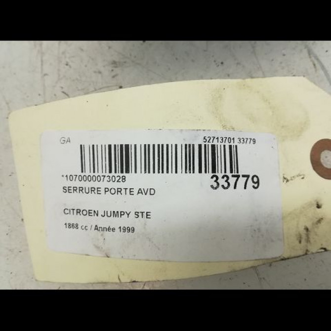 Serrure porte avd occasion CITROEN JUMPY I Phase 1 09-1995->12-2003 1.9 D 9136K2 4