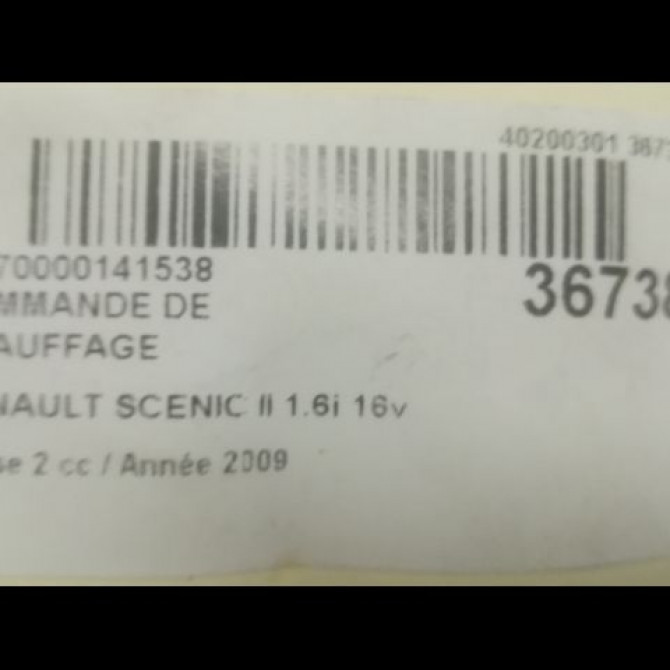 Commande de chauffage occasion RENAULT SCENIC II Phase 2 09-2006->04-2009 1.6i 16v 7701056580 3