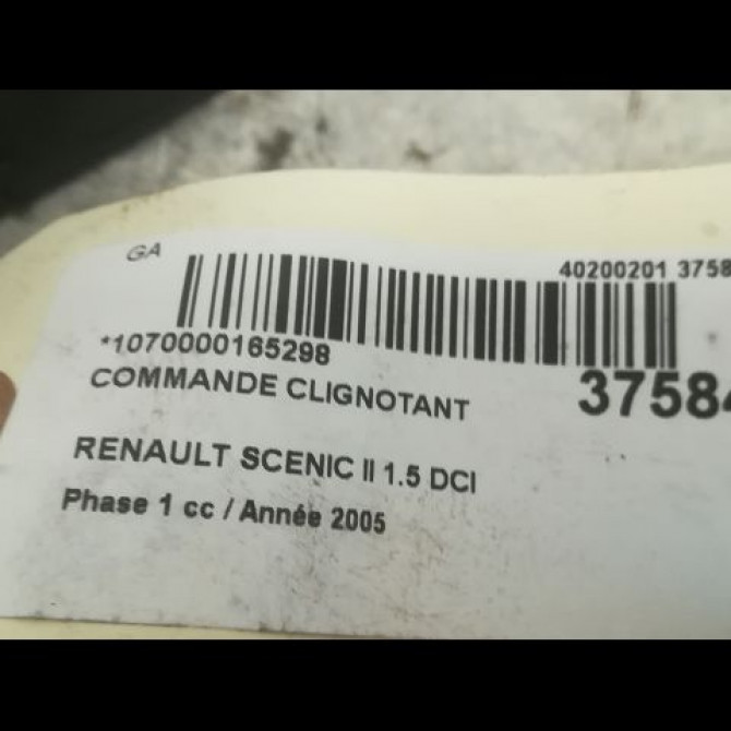 Commande clignotant occasion RENAULT SCENIC II Phase 1 03-2004->09-2006 1.5 DCI 80ch 7701060398 3