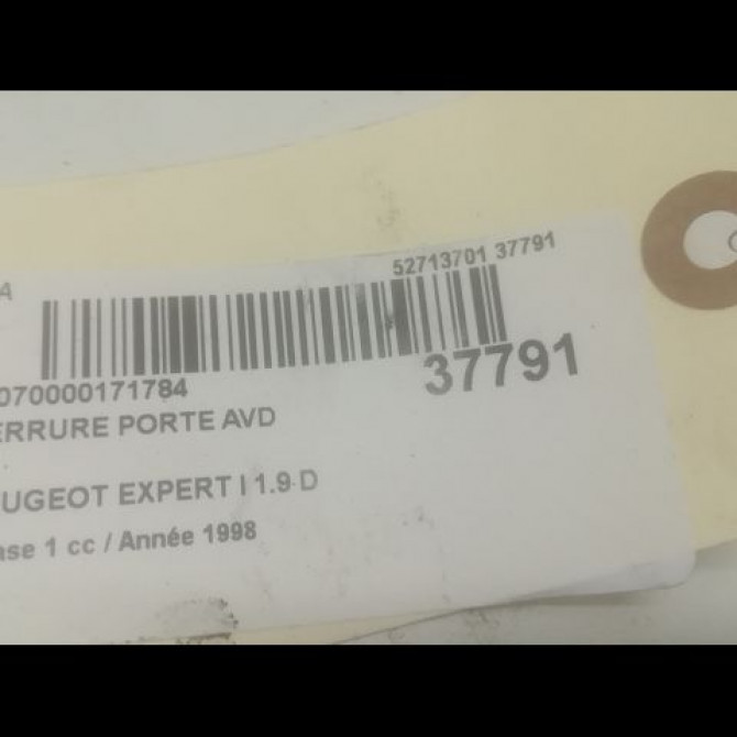 Serrure porte avd occasion PEUGEOT EXPERT I Phase 1 10-1995->12-2003 1.9 D 9136K2 3