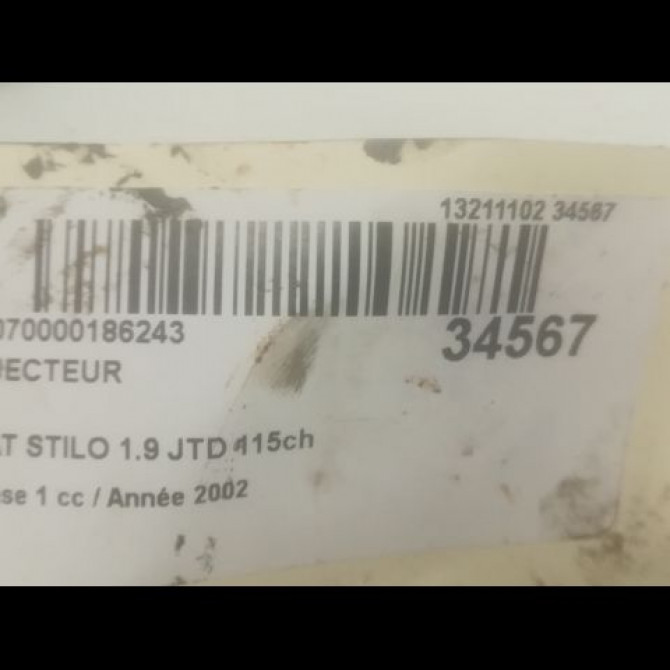 Injecteur occasion FIAT STILO Phase 1 10-2001->09-2007 1.9 JTD 115ch 55187290 3