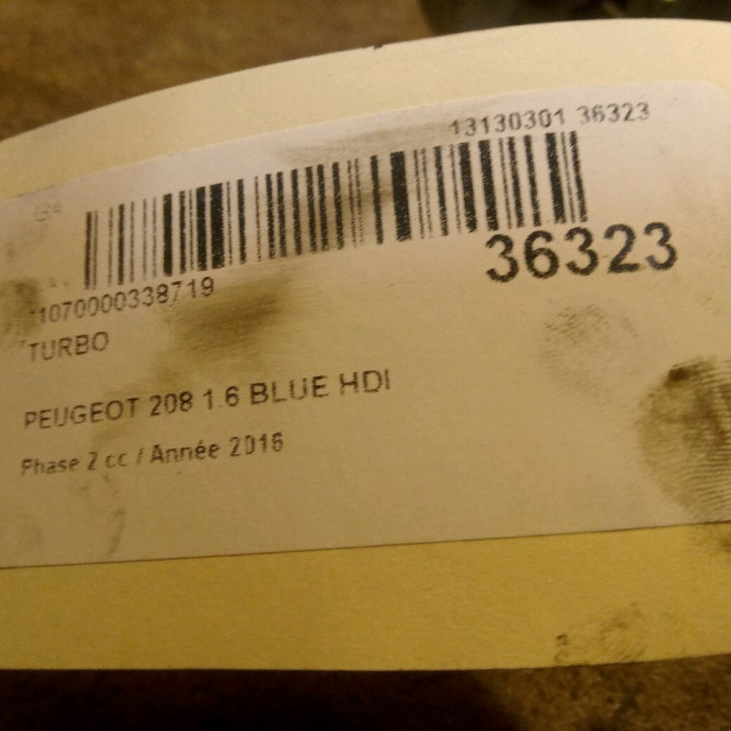 Turbo occasion PEUGEOT 208 Phase 2 04-2015->... 1.6 BLUE HDI 75ch 4