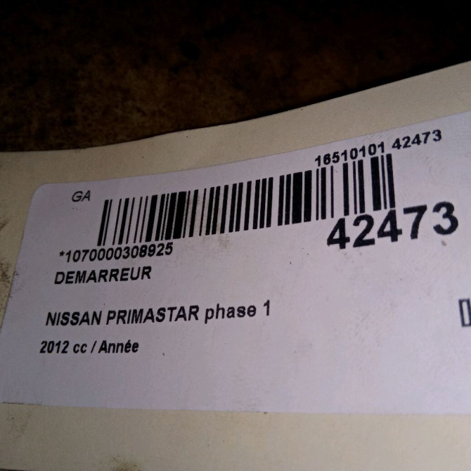 Démarreur occasion NISSAN PRIMASTAR phase 1 08-2006->... 2330000Q3M 5