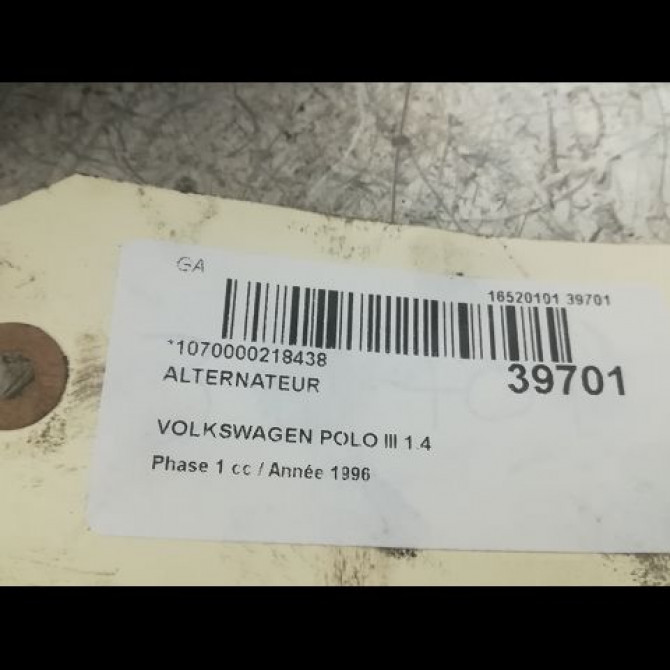 Alternateur occasion VOLKSWAGEN POLO III Phase 1 10-1994->11-1999 1.4 28903018F 4
