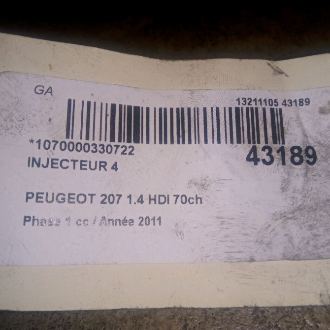 occasion PEUGEOT 207 Phase 1 04-2006->06-2013 1.4 HDI 70ch 1980EJ 2