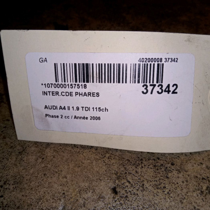 Interrupteur commande de phares occasion AUDI A4 II Phase 2 09-2004->04-2008 1.9 TDI 115ch 4E0953513K4PK 3