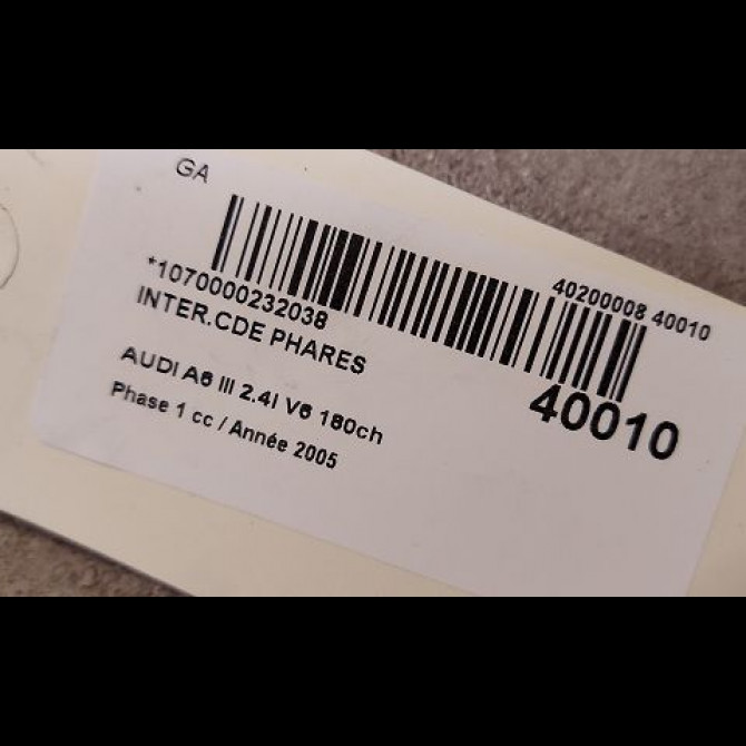 Interrupteur commande de phares occasion AUDI A6 III Phase 1 05-2004->10-2008 2.4i V6 180ch 4E0953513K4PK 3