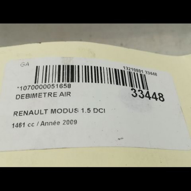 Debimetre air occasion RENAULT MODUS Phase 1 09-2004->12-2007 1.4i 16v 8200454482 5