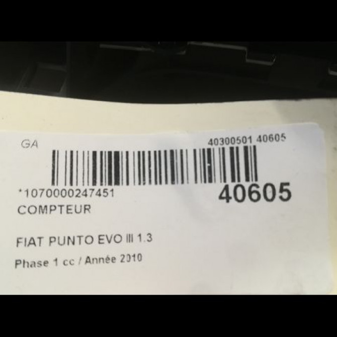 Compteur occasion FIAT PUNTO EVO III Phase 1 10-2009->12-2013 1.3 MULTIJET 75ch 3