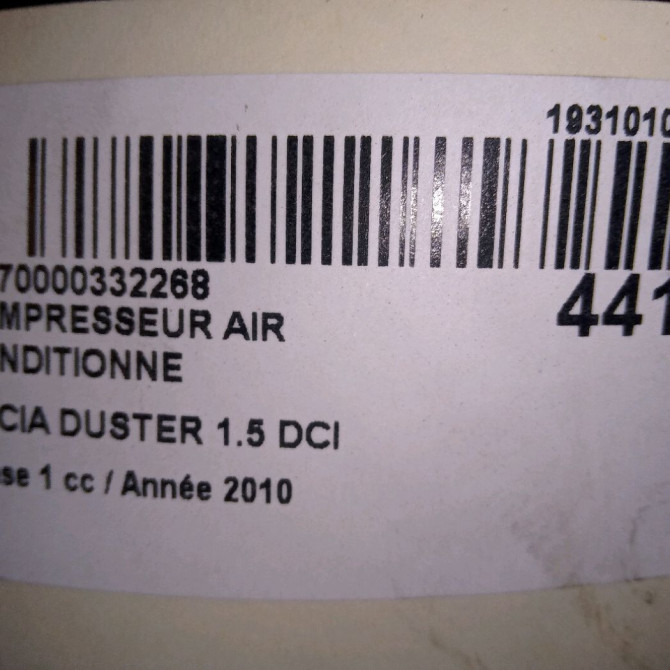 Compresseur air conditionne occasion DACIA DUSTER Phase 1 03-2010->12-2013 1.5 DCI 110ch 926006229R 4