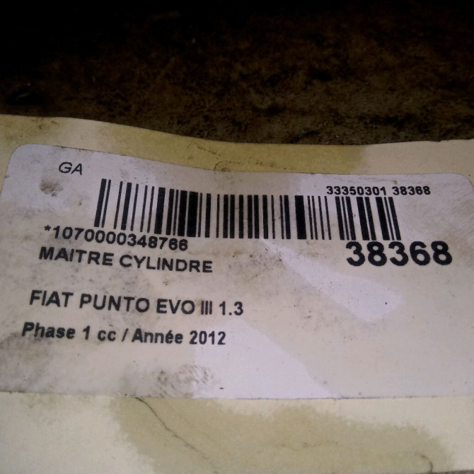 Maitre cylindre occasion FIAT PUNTO EVO III Phase 1 10-2009->12-2013 1.3 MULTIJET 75ch 3
