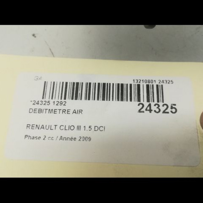 Debimetre air occasion RENAULT CLIO III Phase 2 03-2009->12-2014 1.5 DCI 85ch 8200454482 3