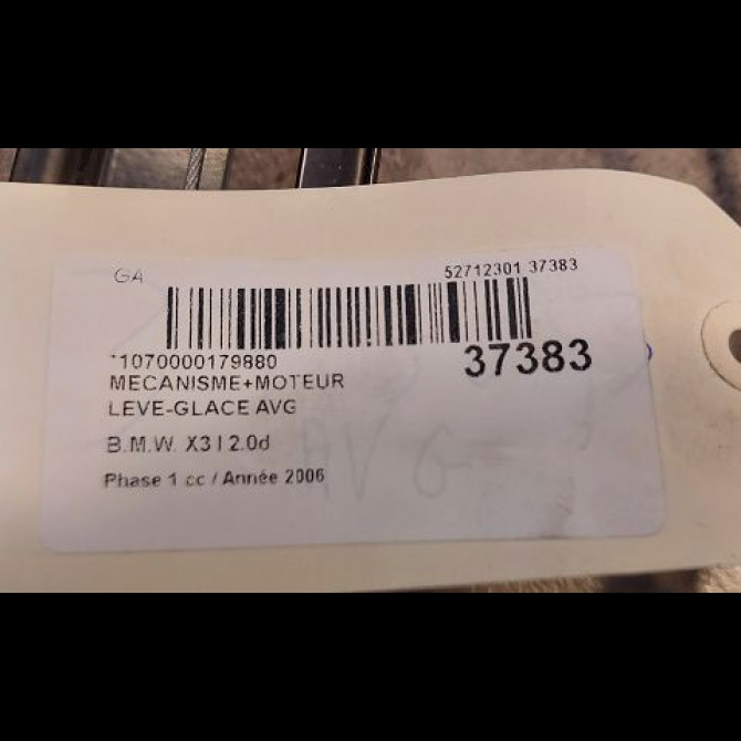 Mecanisme+moteur leve-glace avg occasion B.M.W. X3 I Phase 1 01-2004->08-2006 2.0d 51333448249 3