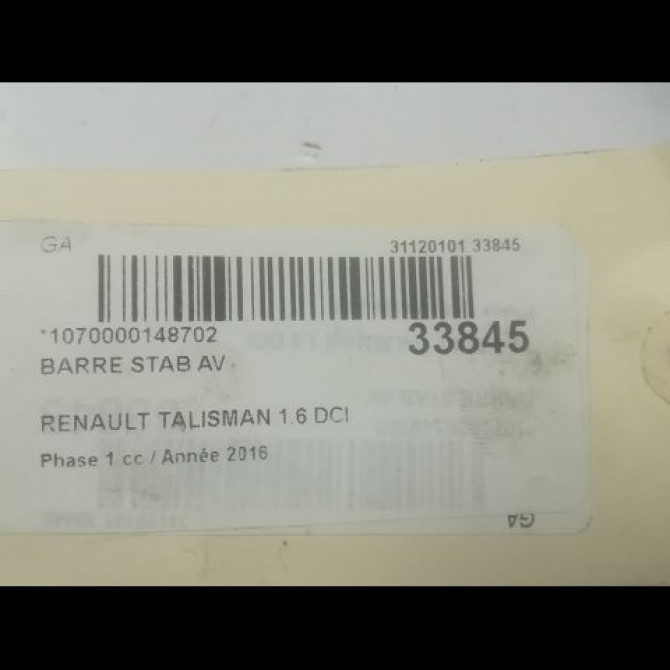 Barre stab av occasion RENAULT TALISMAN Phase 1 09-2015->... 1.6 DCI 160ch 546111144R 2