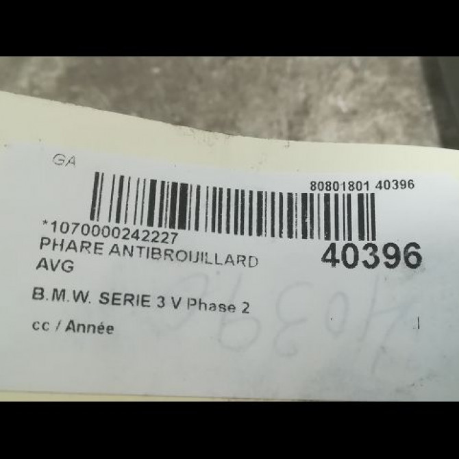 Phare antibrouillard avant gauche occasion B.M.W. SERIE 3 V Phase 2 TOURING 10-2008->12-2011 3