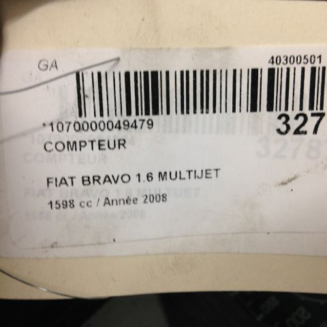 Compteur occasion FIAT BRAVO II BRAVO II Phase 1 2007-03-01->2011-12-31 1.6 DT MULTIJET 16v 105ch 6