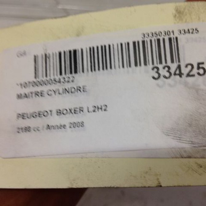 Maitre cylindre occasion PEUGEOT BOXER III Phase 1 06-2006->... 2.2 HDI 110ch 4601T6 4
