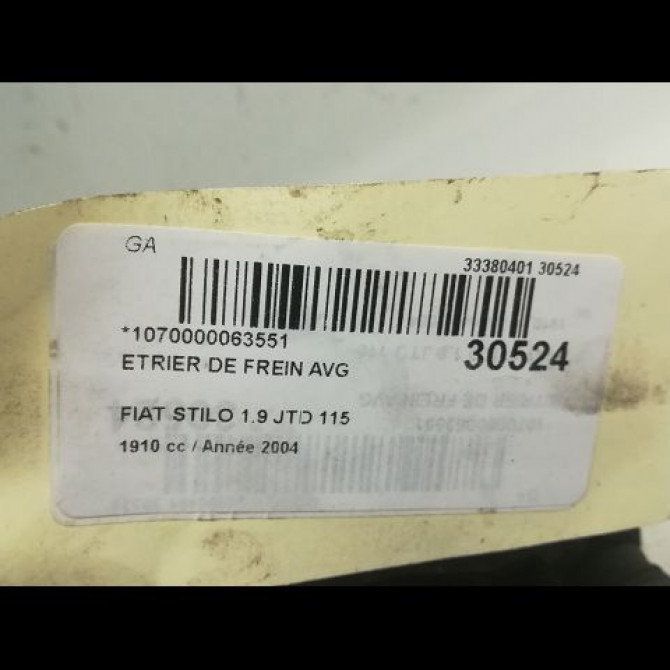 Etrier de frein avant gauche occasion FIAT STILO Phase 1 10-2001->09-2007 77364650 3