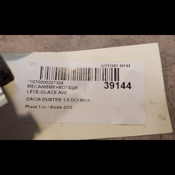 Mecanisme+moteur leve-glace avg occasion DACIA DUSTER Phase 1 03-2010->12-2013 1.5 DCI 90ch 807213506R 3