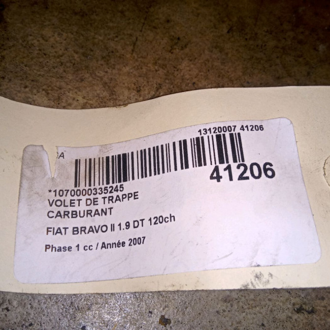 Volet de trappe carburant occasion FIAT BRAVO II BRAVO II Phase 1 2007-03-01->2011-12-31 1.9 DT 120ch 3