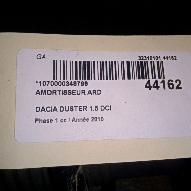 Amortisseur arrière droit occasion DACIA DUSTER Phase 1 03-2010->12-2013 1.5 DCI 110ch 562103964R 4