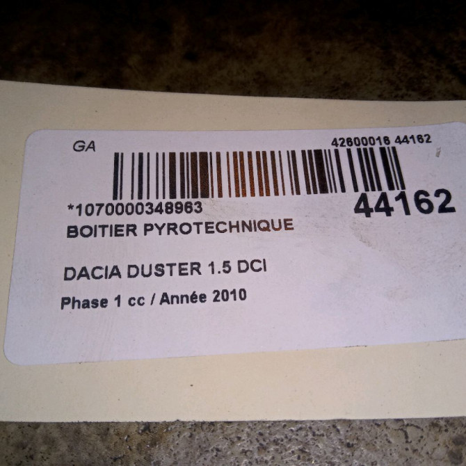 Boitier pyrotechnique occasion DACIA DUSTER Phase 1 03-2010->12-2013 1.5 DCI 110ch 8201385569 4