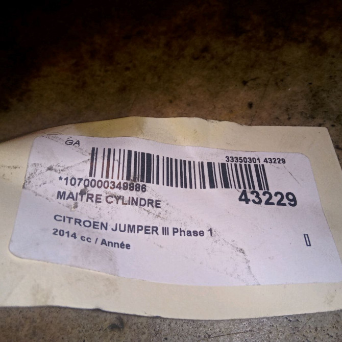 Maitre cylindre occasion CITROEN JUMPER III Phase 1 06-2006->... 4601T6 4