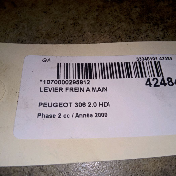 Levier frein a main occasion PEUGEOT 306 Phase 2 04-1997->03-2002 2.0 HDI 470184 2