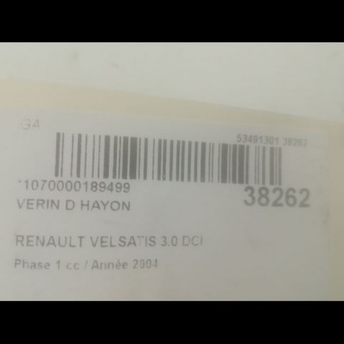 Verin droit hayon occasion RENAULT VELSATIS Phase 1 01-2002->04-2005 3.0 DCI V6 177ch 8200246092 2