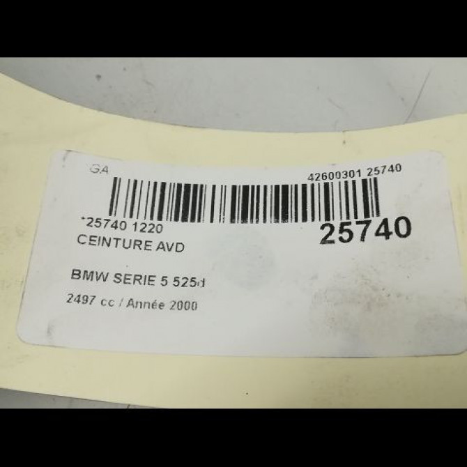Ceinture avant droite occasion B.M.W. SERIE 5 IV Phase 1 12-1995->07-2000 525 TDS 72118266846 5
